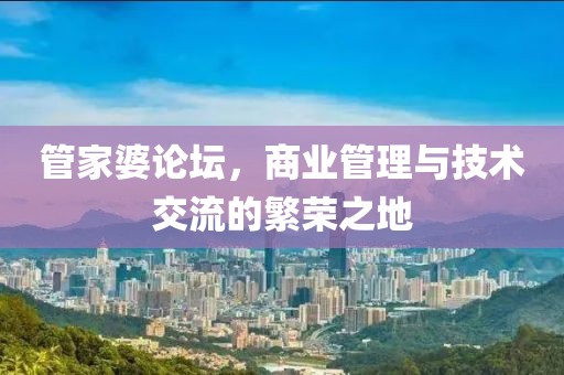 管家婆论坛，商业管理与技术交流的繁荣之地
