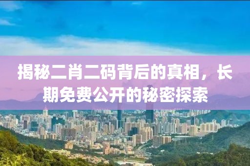 揭秘二肖二码背后的真相，长期免费公开的秘密探索