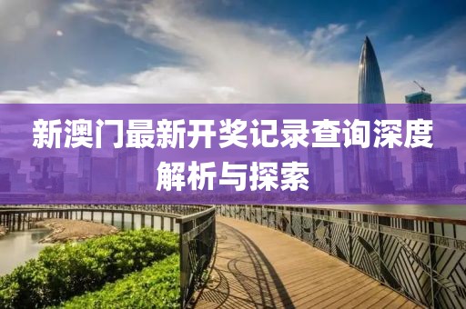 新澳门最新开奖记录查询深度解析与探索