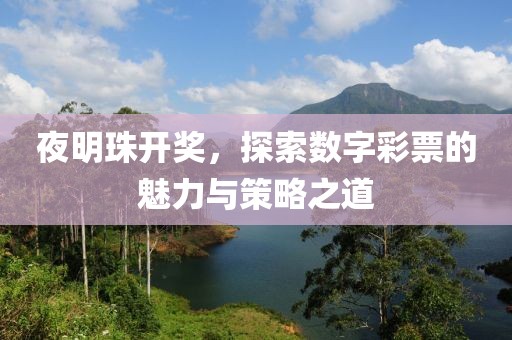 夜明珠开奖，探索数字彩票的魅力与策略之道