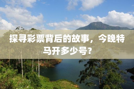 探寻彩票背后的故事，今晚特马开多少号？