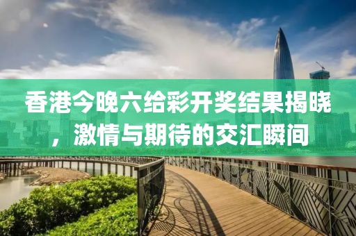 香港今晚六给彩开奖结果揭晓，激情与期待的交汇瞬间