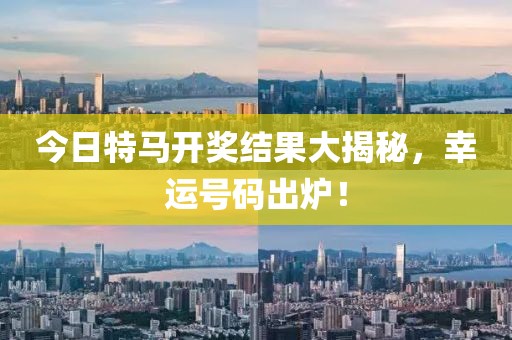 今日特马开奖结果大揭秘，幸运号码出炉！