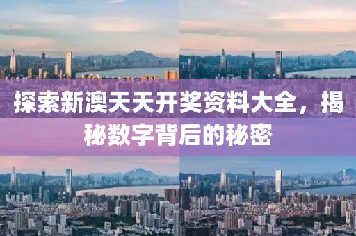 探索新澳天天开奖资料大全，揭秘数字背后的秘密