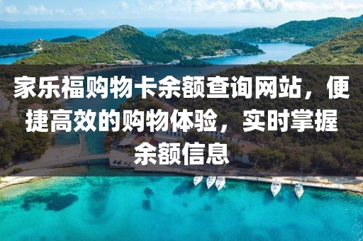 家乐福购物卡余额查询网站，便捷高效的购物体验，实时掌握余额信息