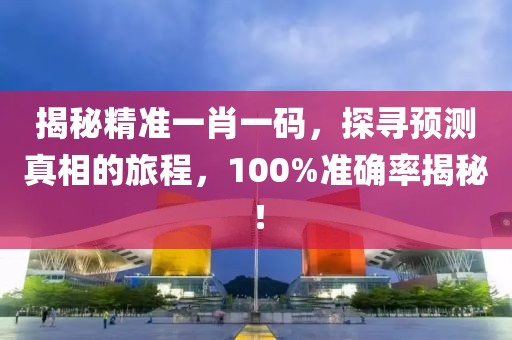 揭秘精准一肖一码，探寻预测真相的旅程，100%准确率揭秘！