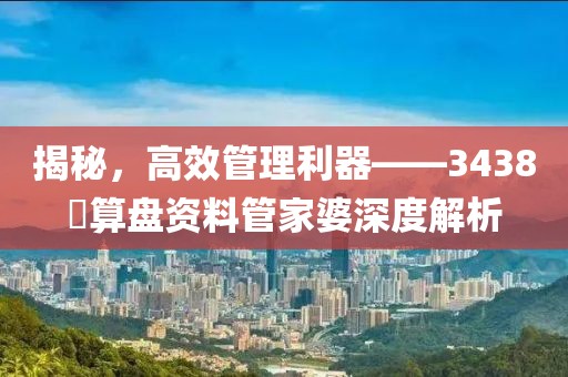 揭秘，高效管理利器——3438鉄算盘资料管家婆深度解析
