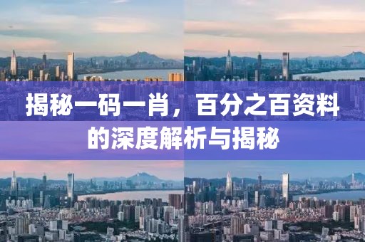 揭秘一码一肖，百分之百资料的深度解析与揭秘