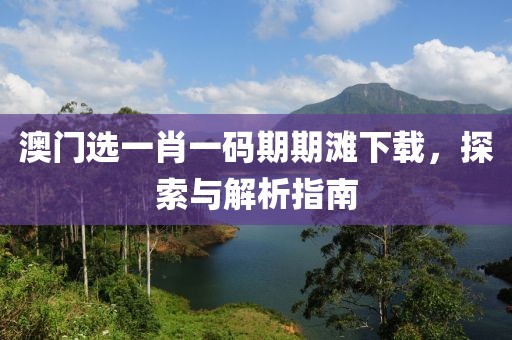 澳门选一肖一码期期滩下载，探索与解析指南