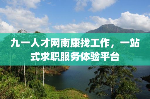 九一人才网南康找工作，一站式求职服务体验平台