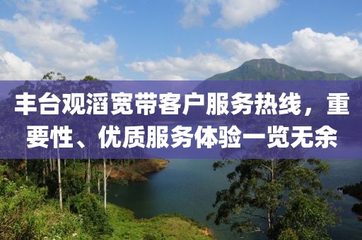 丰台观滔宽带客户服务热线，重要性、优质服务体验一览无余