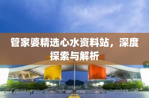 管家婆精选心水资料站，深度探索与解析