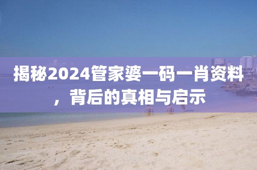 揭秘2024管家婆一码一肖资料，背后的真相与启示