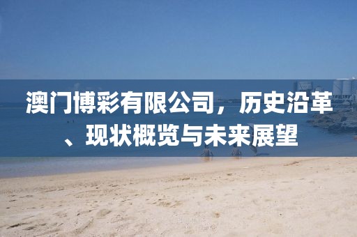 澳门博彩有限公司，历史沿革、现状概览与未来展望