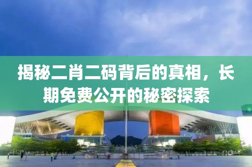 揭秘二肖二码背后的真相，长期免费公开的秘密探索