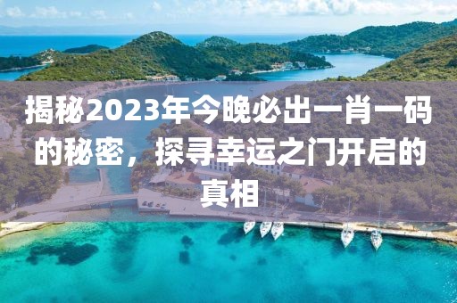 揭秘2023年今晚必出一肖一码的秘密，探寻幸运之门开启的真相