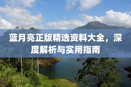 蓝月亮正版精选资料大全