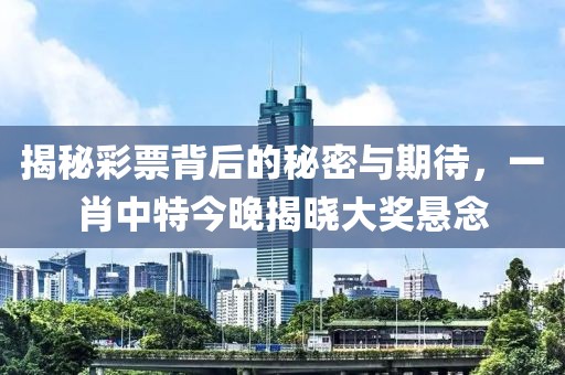 揭秘彩票背后的秘密与期待，一肖中特今晚揭晓大奖悬念