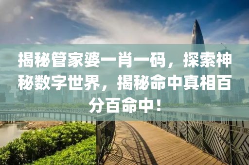 揭秘管家婆一肖一码，探索神秘数字世界，揭秘命中真相百分百命中！