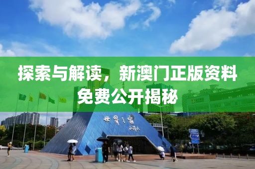 探索与解读，新澳门正版资料免费公开揭秘