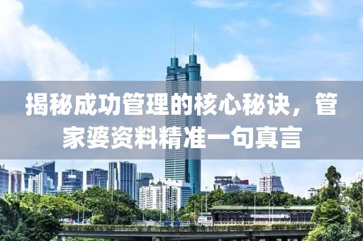 揭秘成功管理的核心秘诀，管家婆资料精准一句真言