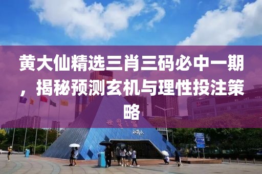黄大仙精选三肖三码必中一期，揭秘预测玄机与理性投注策略