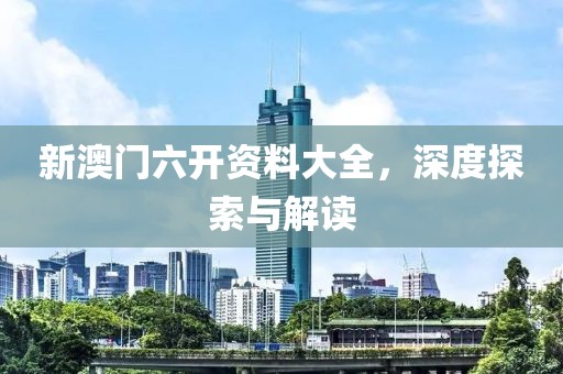 新澳门六开资料大全，深度探索与解读