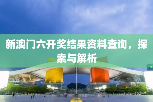 新澳门六开奖结果资料查询，探索与解析