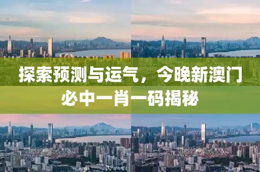 探索预测与运气，今晚新澳门必中一肖一码揭秘