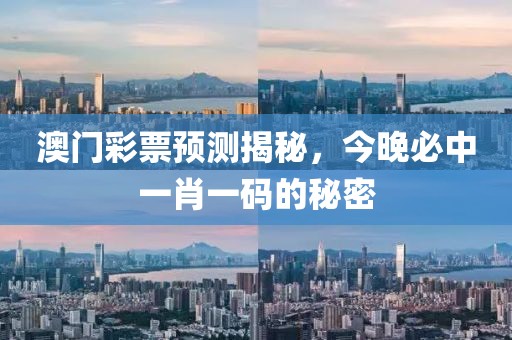 澳门彩票预测揭秘，今晚必中一肖一码的秘密