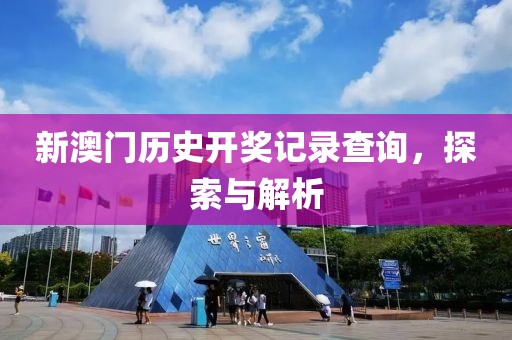 新澳门历史开奖记录查询，探索与解析