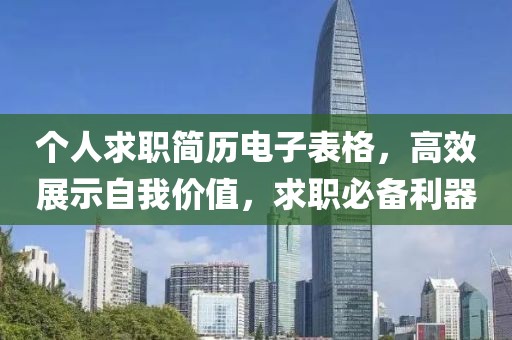 个人求职简历电子表格，高效展示自我价值，求职必备利器