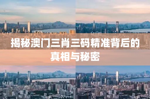 揭秘澳门三肖三码精准背后的真相与秘密