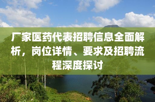 厂家医药代表招聘信息全面解析，岗位详情、要求及招聘流程深度探讨