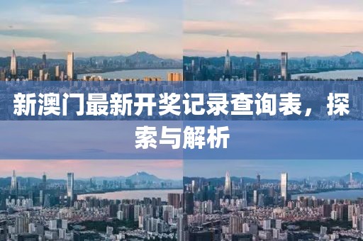 新澳门最新开奖记录查询表，探索与解析