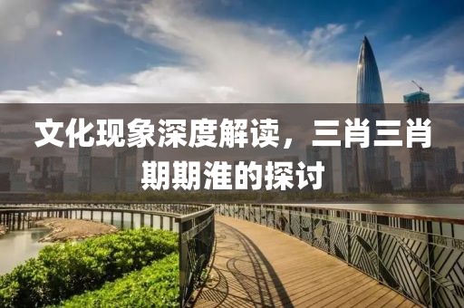 文化现象深度解读，三肖三肖期期淮的探讨