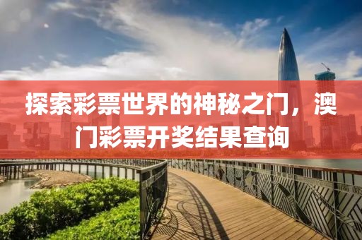 探索彩票世界的神秘之门，澳门彩票开奖结果查询