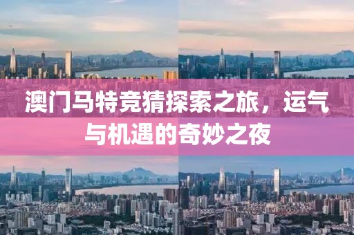 澳门马特竞猜探索之旅，运气与机遇的奇妙之夜