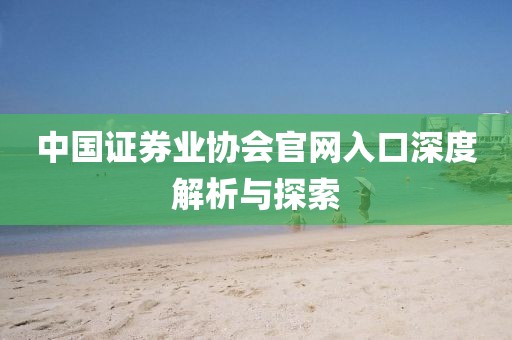 中国证券业协会官网入口深度解析与探索