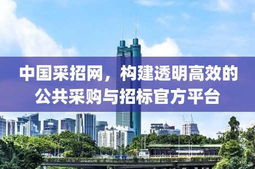 中国采招网，构建透明高效的公共采购与招标官方平台