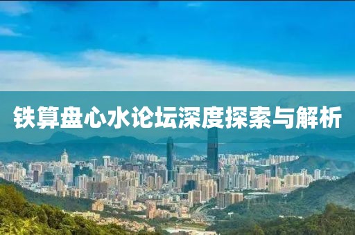 铁算盘心水论坛深度探索与解析