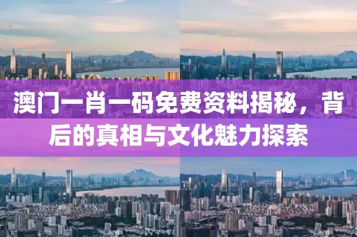 澳门一肖一码免费资料揭秘，背后的真相与文化魅力探索
