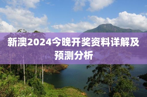 新澳2024今晚开奖资料详解及预测分析
