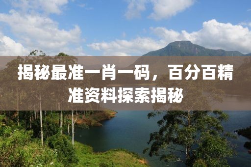 揭秘最准一肖一码，百分百精准资料探索揭秘