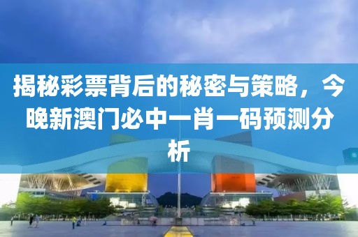 揭秘彩票背后的秘密与策略，今晚新澳门必中一肖一码预测分析
