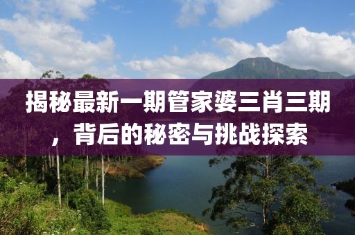 揭秘最新一期管家婆三肖三期，背后的秘密与挑战探索