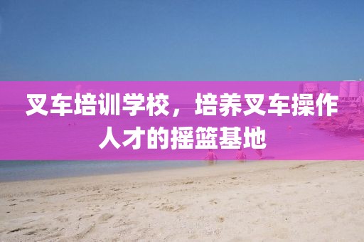 叉车培训学校，培养叉车操作人才的摇篮基地