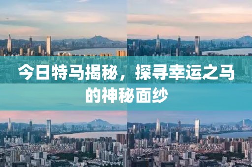 今日特马揭秘，探寻幸运之马的神秘面纱