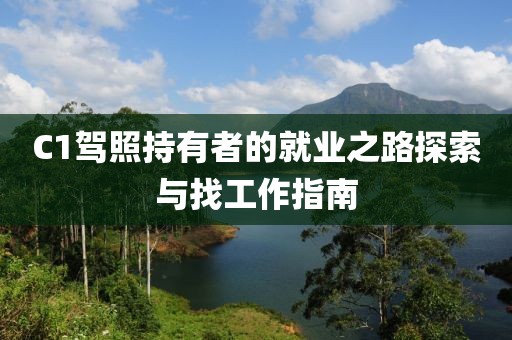 C1驾照持有者的就业之路探索与找工作指南