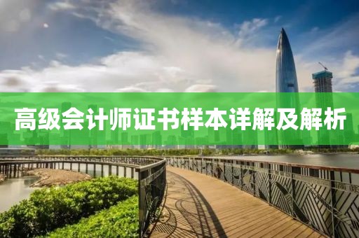 高级会计师证书样本详解及解析